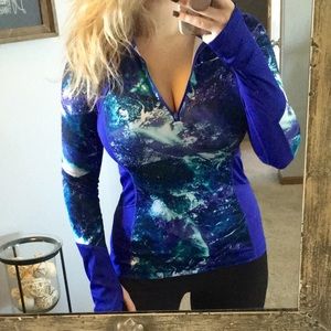 Purple Galaxy Tek Gear drytek half zip pullover 💜